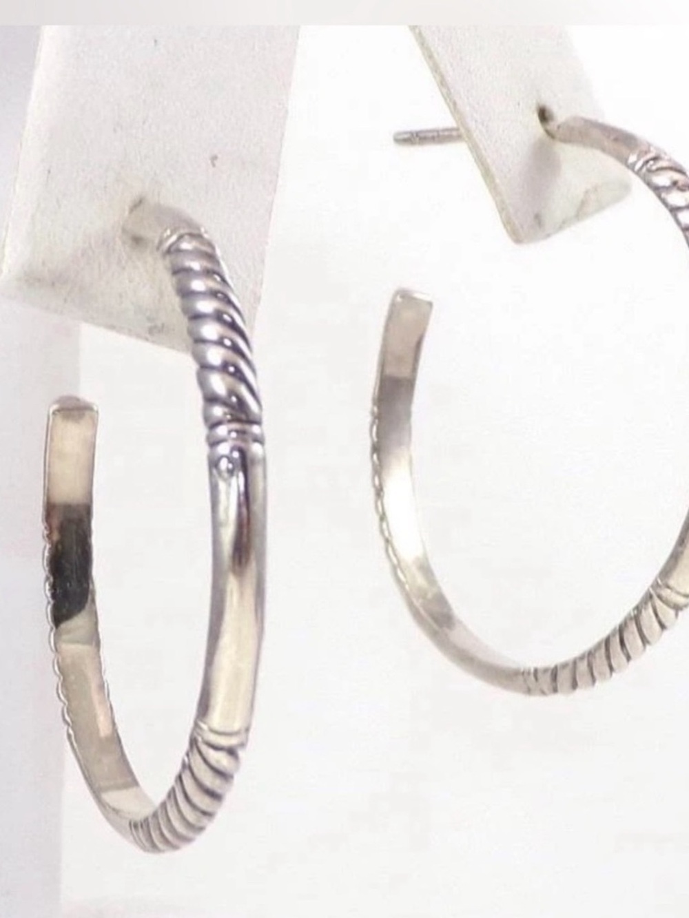 BH Effy Stunning Sterling Silver Smooth Cable 1 1/8" Hoop Earrings